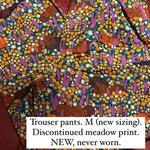 Trouser pants (M new sizing) discontinued meadow print
